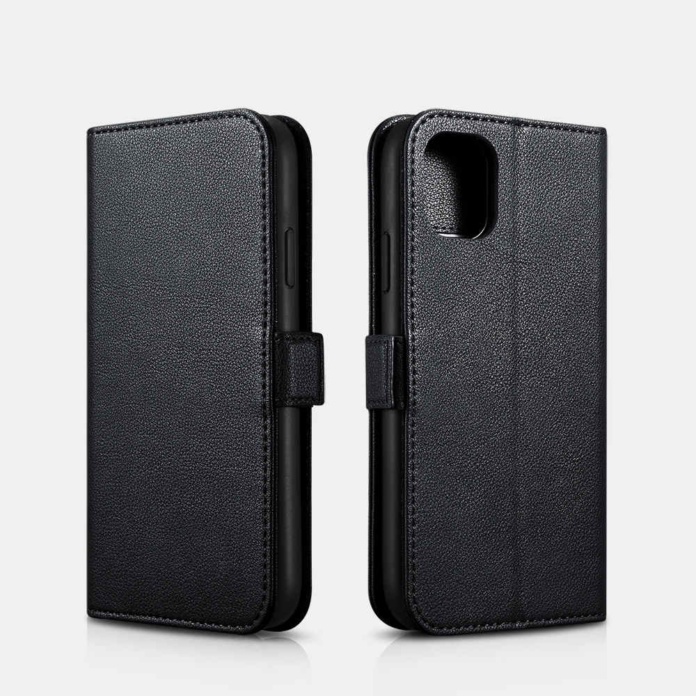 Étui Portefeuille En Cuir PU Pour IPhone 11 Pro - Coque Avec Poches Cartes, Ouverture Latérale, Protection Complète