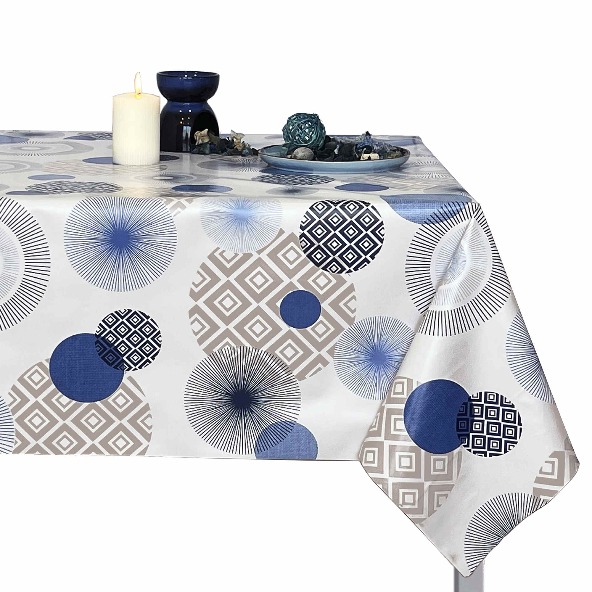 Mantel De Tela Textil Lavable, Mantel De Algodón, Poliéster, Café, Ovalado, 240 X 140 Cm, Para