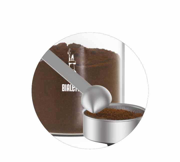 Bote de vidrio para café con cuchara dosificadora Bialetti