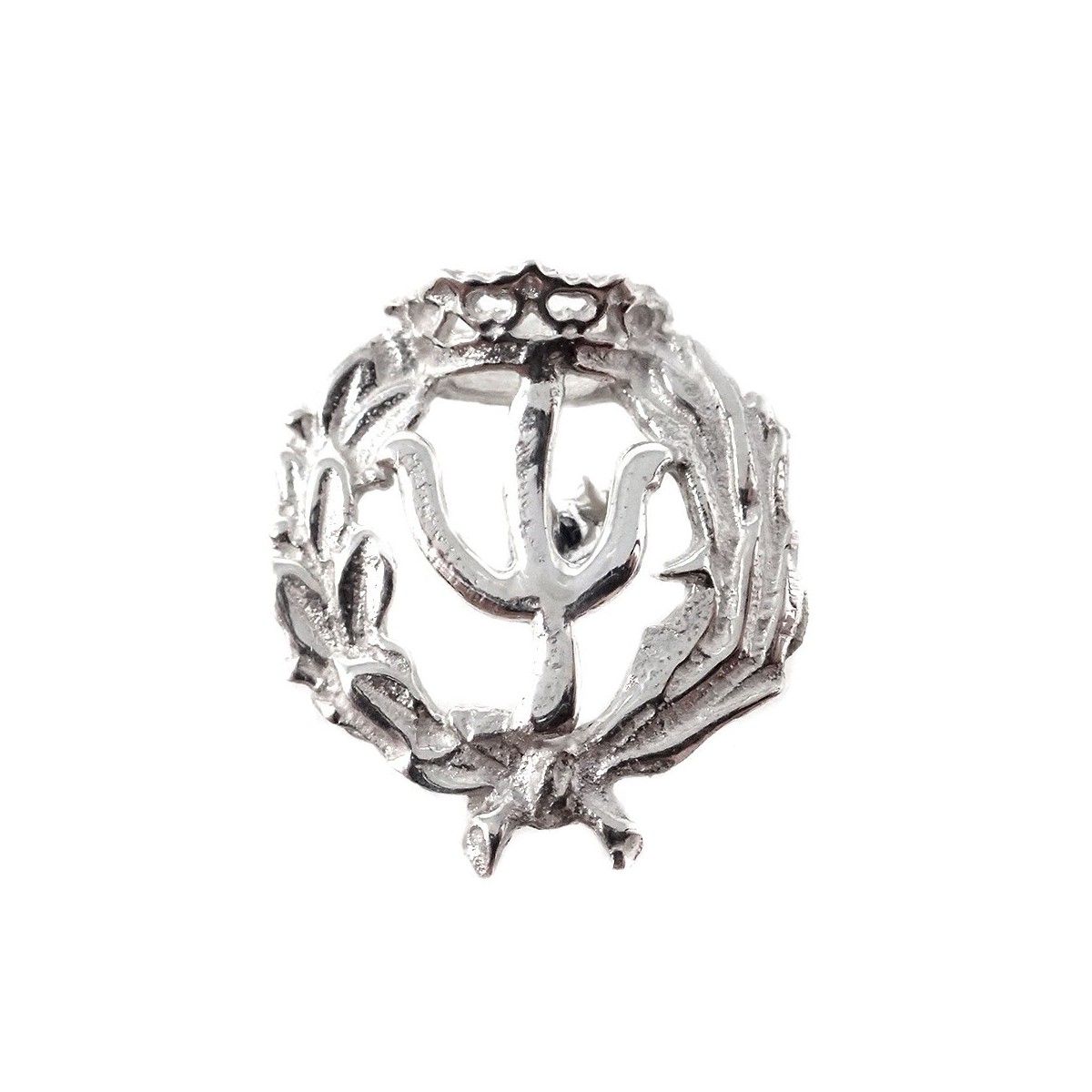 Spilla Badge Professionale In Argento 925 Con Lettere - 16mm - Chiusura A Spillo Per Università E Carriera