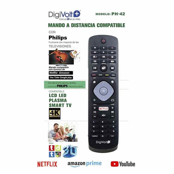Mando a distancia TV Universal Philips R5633 / Modelo 1 / Negro / One+