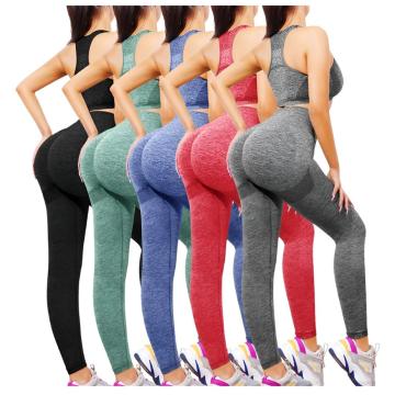 3 Piezas Conjunto De Fitness Ropa Deportiva De Gimnasio Pantalones De Yoga  Leggings Top Sujetador Y Chamarra De Mujer
