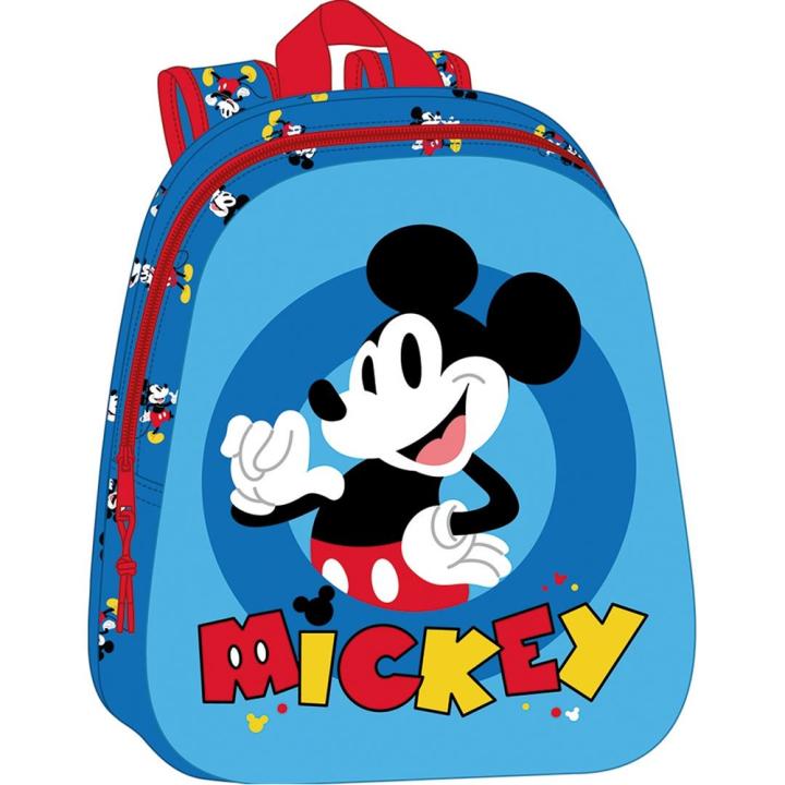 Trousse Double 3D Mickey Mouse Pour Enfant - 2 Compartiments, 21 X 6 X 8 Cm, Bleue, Résistante