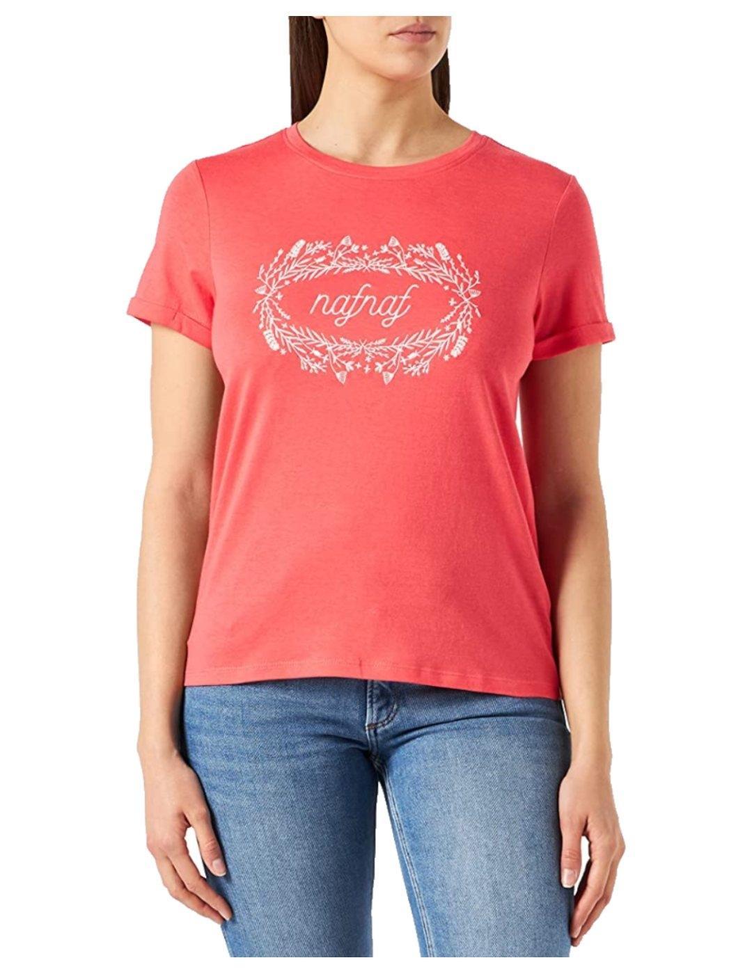 Maglietta Donna Naf Naf Okawa - Top Casual Chic In Cotone, Camicetta Estiva Leggera