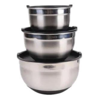 Romo Set De 3 Ensaladeras RO-SB3A – Acero Inoxidable 16-20-24 Cm - TUPPERS