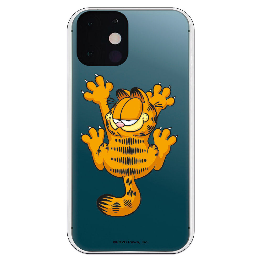 Cover Per IPhone 7 / 8 / SE 2020 Con Stampa Garfield Arañazo - Custodia In TPU Nera, Semi-rigida, Made In Spain - 3