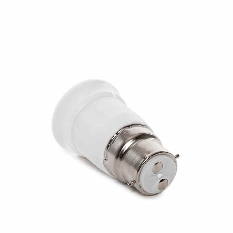 Adaptador De Bombilla De Rosca Edison E27 A Bayoneta B22 - Color Blanco, Plástico Y Metal, Para Lámparas
