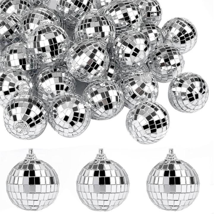 Bolas De Pejo De Discoteca Plateadas De 2-12cm, Bolas De Navidad Colgant, Bola De Discoteca Reflectante Brillante Para árbol De Navidad - AliExprs