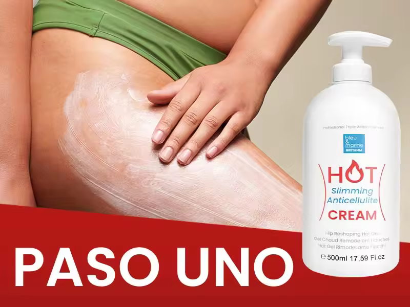 Gel Efecto Calor Anti Celulitis Drenante y Reductor | Hot Gel con Algas, Café y Aceites Esenciales | Moldear la Silueta - bleu & marine Bretania - details 1