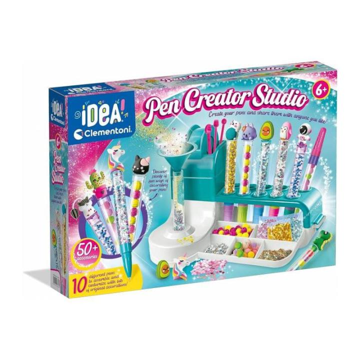 Kit Fabbrica Penne Personalizzate Per Bambini – 18 Penne 4 Colori + 65 Accessori – Creativo 5-12 Anni