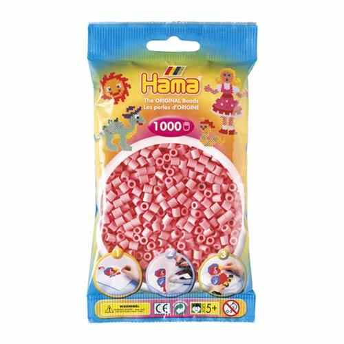 Hama Beads Rosa – Bolsa De 1000 Cuentas De Plástico De 2.5 Mm, Ideal Para Manualidades Y Creaciones, A Partir De 10 Años
