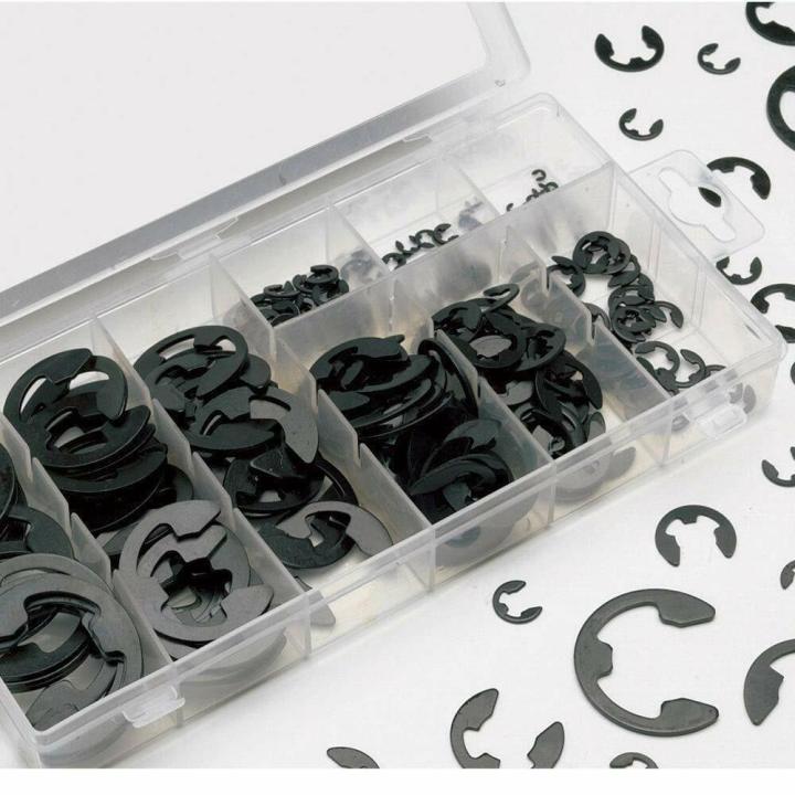 Surtido De 300 Anillos De Seguridad (Clips Seeger) DIN-6799 - Varios Tamaños De 1.5 A 22 Mm, Acero Al Carbono