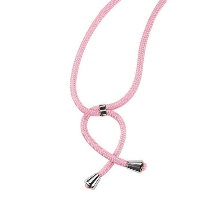Protección Teléfono Funda Con Cuerda Para OPPO A15 Orgstyle - TPU Transparente, Collar Ajustable, Color Rosa Funda Transparente Tpú Colgante
