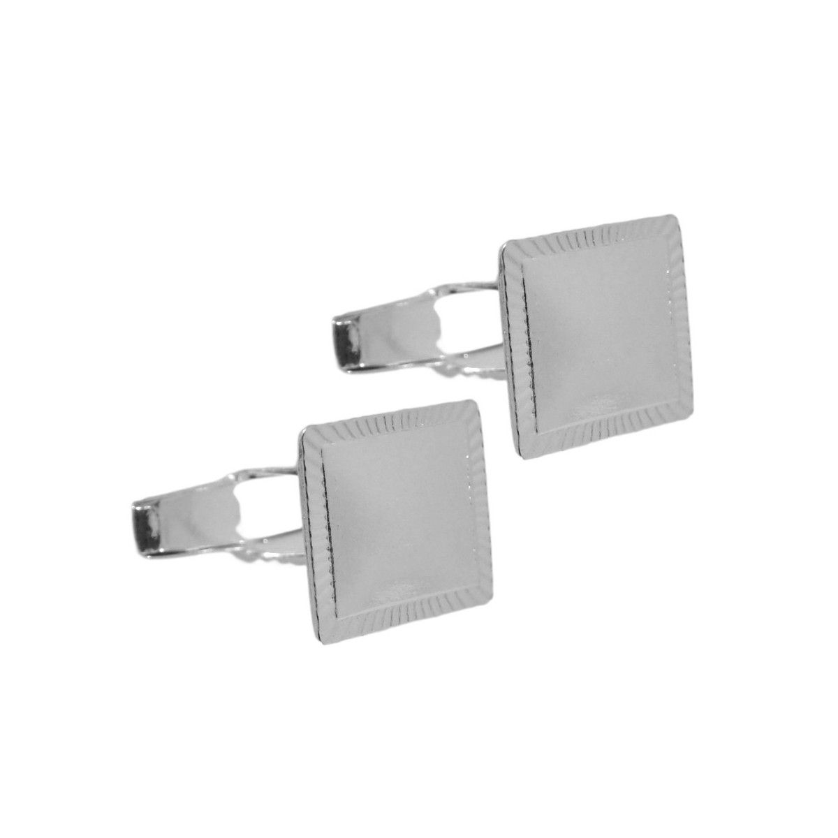 Gemelos Rectangulares De Plata Con Madreperla - Accesorio Elegante Para Camisa, Marca Clinks Australia