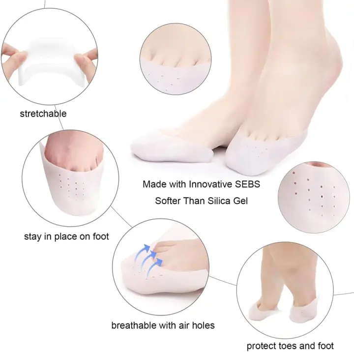 MIVAIUN 4 Pares Protectores Dedos Pies Funda de Gel para los Dedos de los  Pies Protector de Dedo de Ballet para Tacones Altos, Protector Dedos Pie