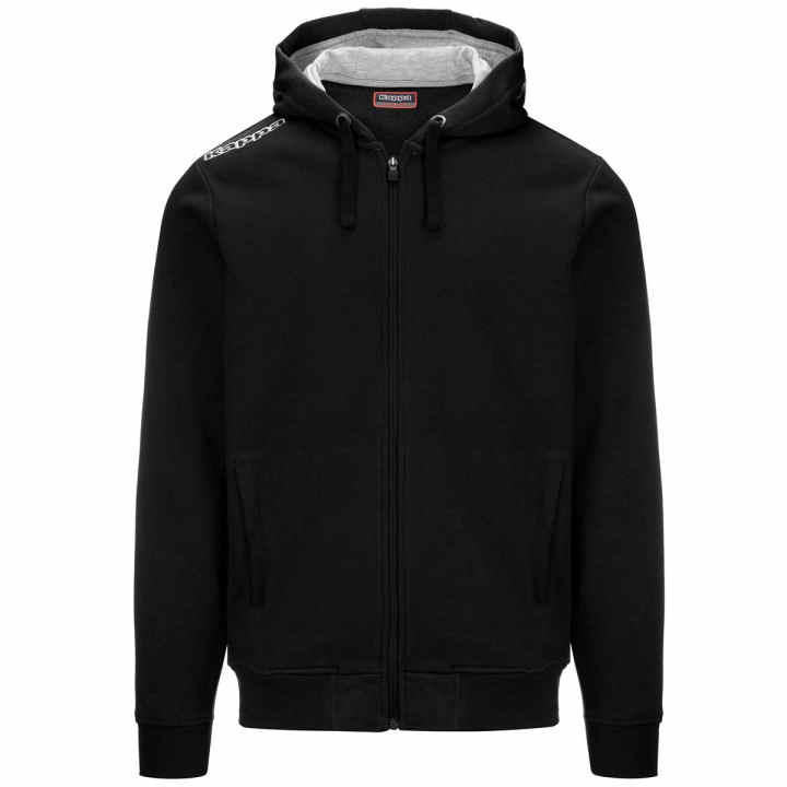 Giacca Kappa Lamezio - Uomo, Nero/Grigio, 100% Poliestere, Made In Italy, Taglia Media