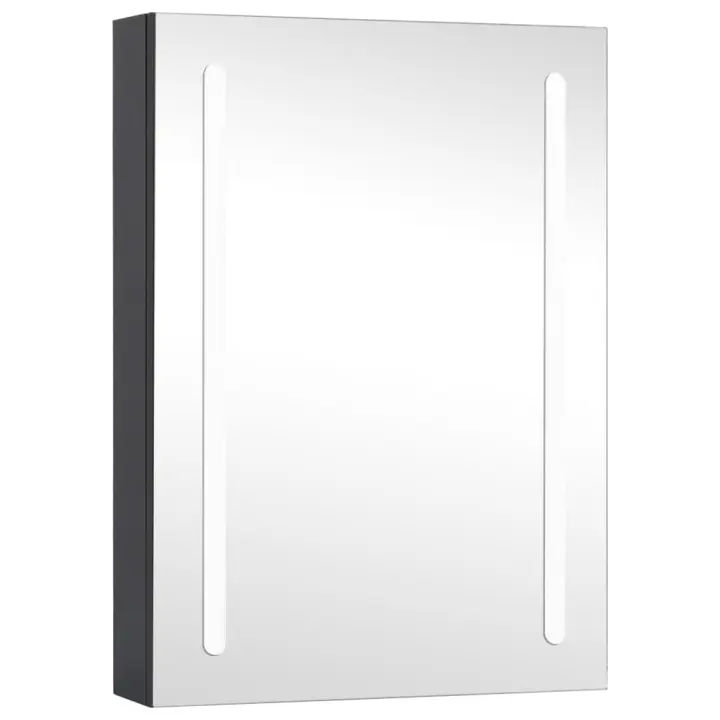 Armario de cuarto de baño con espejo y LED 80x9,5x55 cm