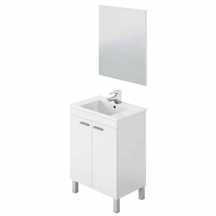 Mueble Recibidor Karen Con Zapatero Color Blanco Artik Y Cemento 61x185x28  Cm