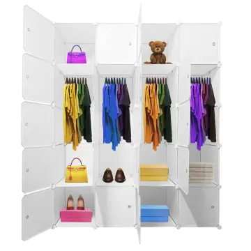 Armario modular portátil, armario portátil, perchero para dormitorio,  estante de gabinete pequeño, mueble multifuncional para guardar ropa (color  A