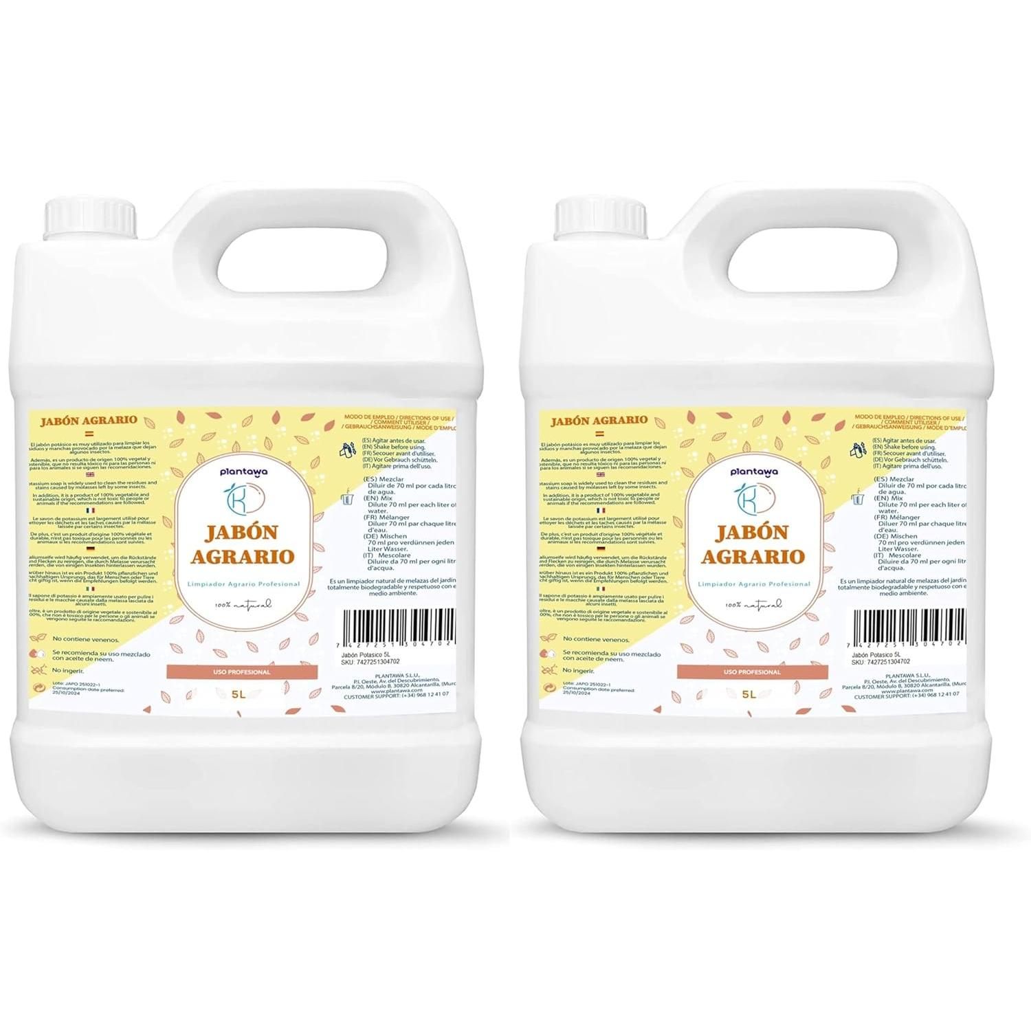 Protección Total: Jabón Potásico, Aceite de Neem, Cola de Caballo y Abono.  5l. Listo Uso. Protección, Prevención y Curación de Enfermedades Fúngicas e
