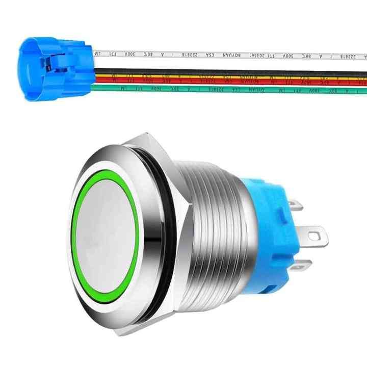 Suiche Metálico Pulsador Momentáneo De 16mm Para Exterior Con Iluminacion Blanca Con Logo 12 24v 15961 - Foto 3