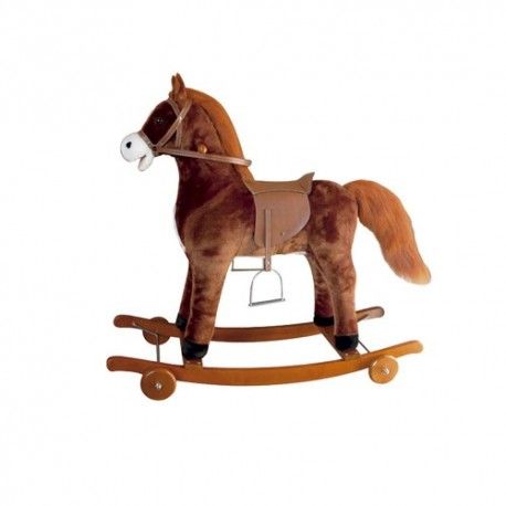 Caballo Balancín Y Ruedas Juguete Con Sonido 90cm Largo 60cm Alto