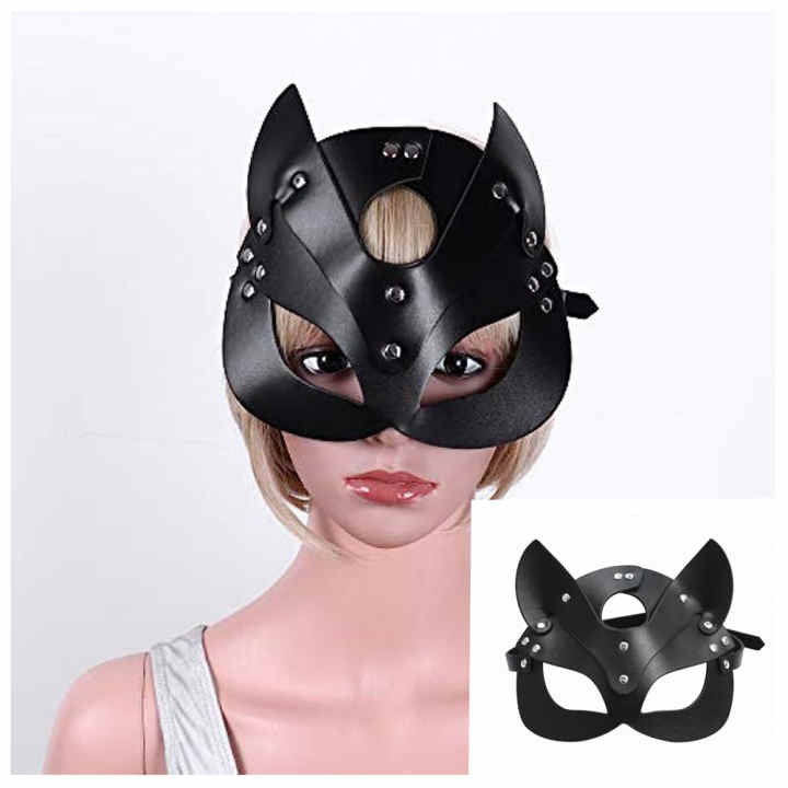 Cat Woman Mask, Bdsm Bondage Cat Mask, Kinky Leather Mask, Cosplay Cat  Mask, Festival Mask, Halloween Face Mask, Masquerade Fox Black Mask