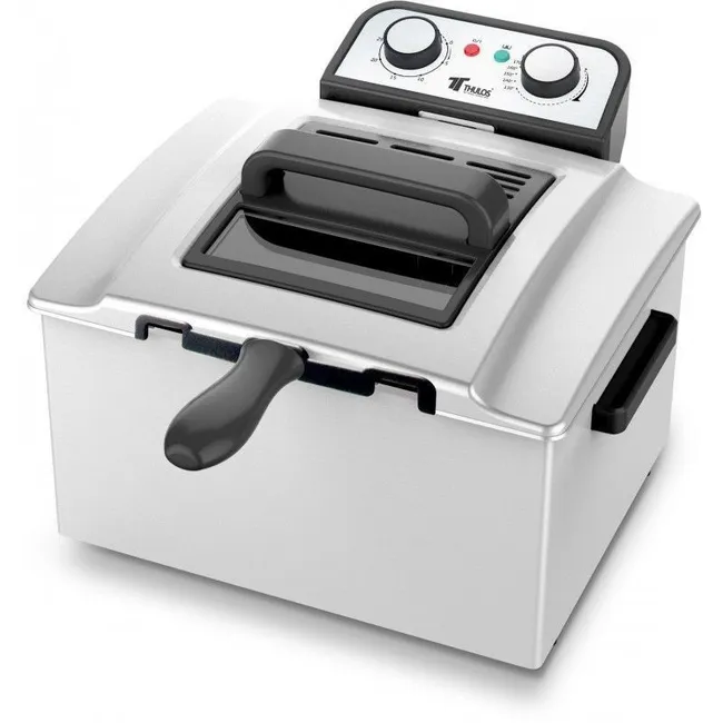 Freidora Thulos TH-FR5L, Zona Fría, 3 Cestos, Potencia 3000W, Capacidad 5 Litros, Acero Inoxidable