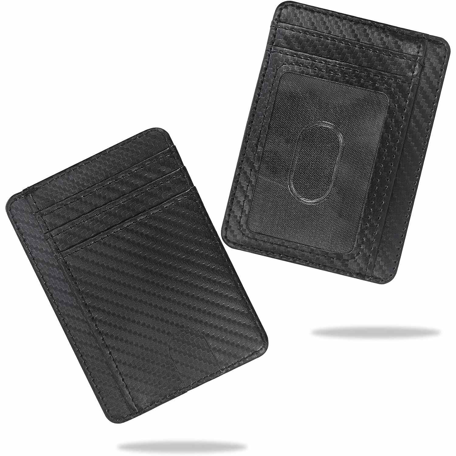 SUMGOGO Cartera Pequeña Para Mujer, Delgada, Plegable, Tarjetero Minimalista Con Borla, Con Cremallera, Bolsillo Para Monedas, Negro (Small-black), Small / 3