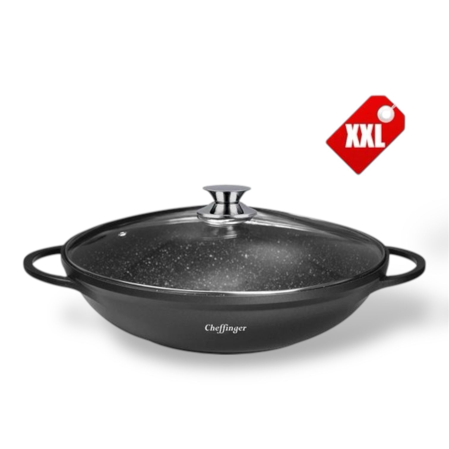 Sartén wok Clevinger Luxury XXL con tapa - 40 cm - Edición Black Line - Inducción