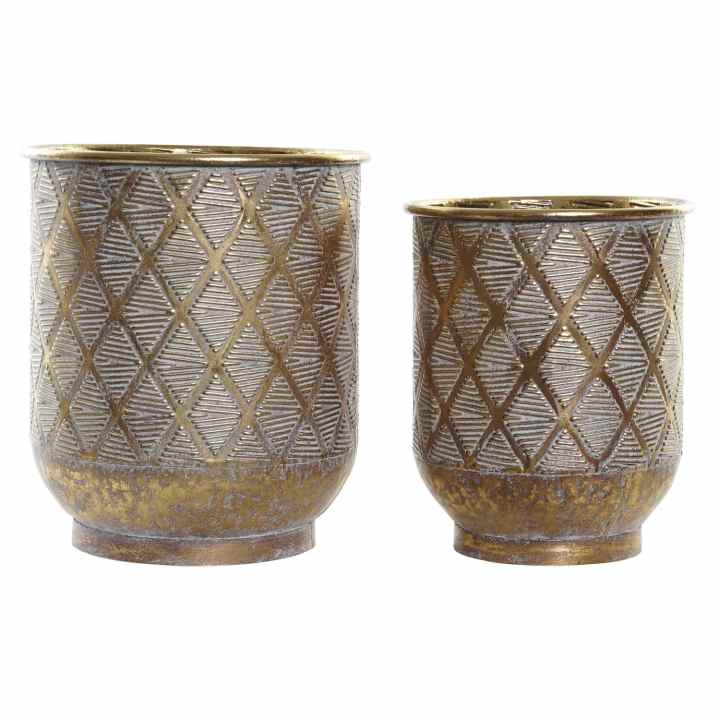 Premier Housewares Website FirsTime & Co. - Macetas De Metal, Color Negro, Bronce Envejecido, Dorado Maceta Dorada