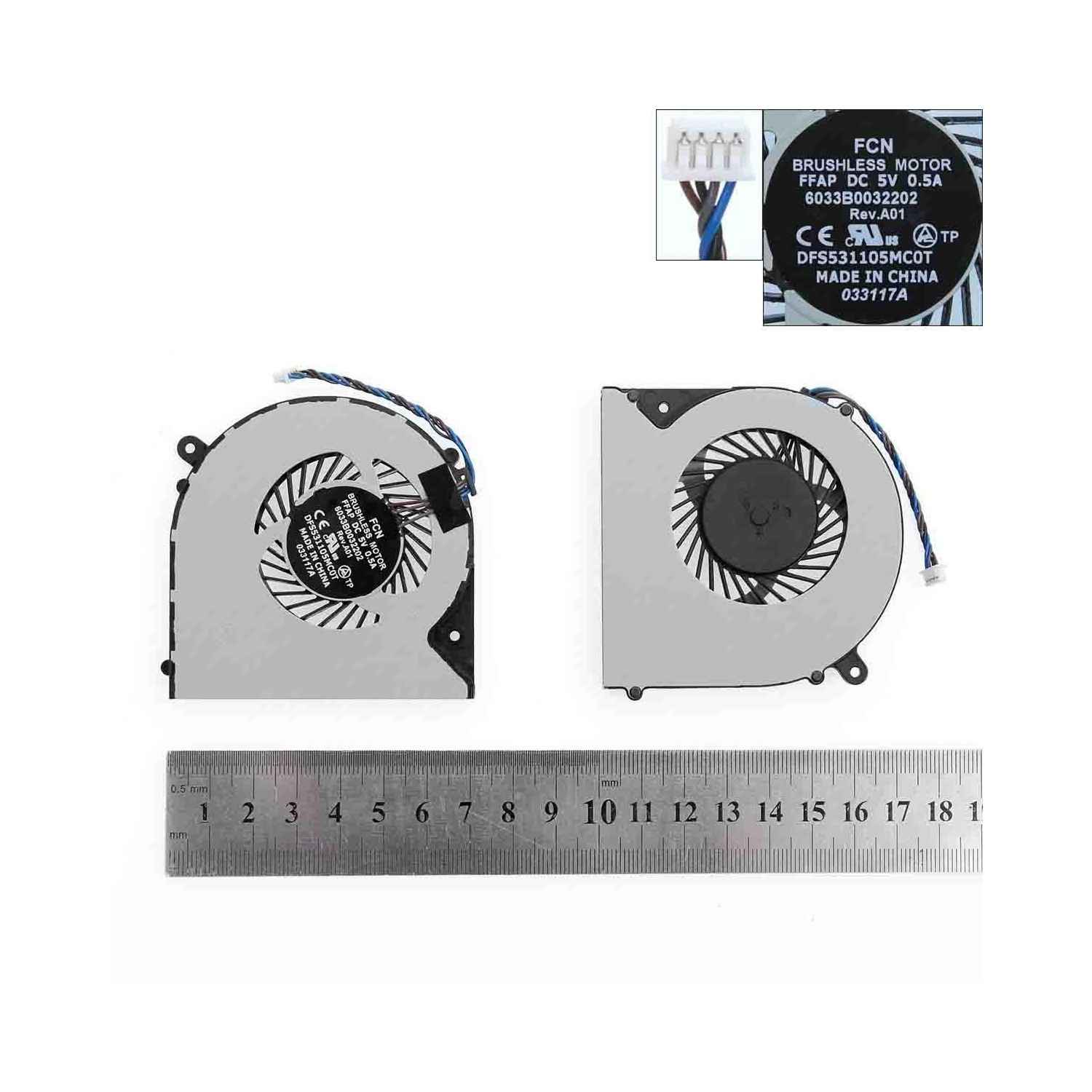 Ventola Raffreddamento Toshiba L50-A-16H L955D-10L | 5V 4-Pin Ricambio