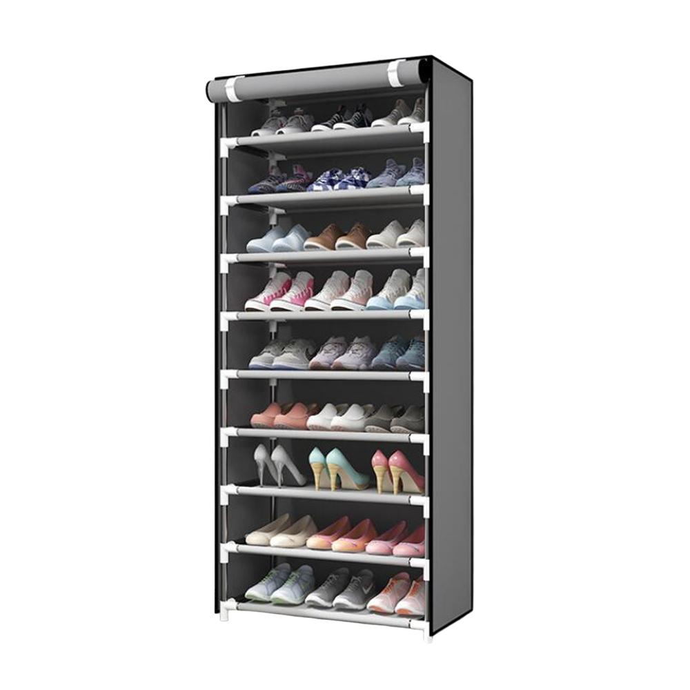 HOMCOM cajas de zapatos de plástico juego de 8 organizadores de  almacenamiento caja zapatero apilable puertas