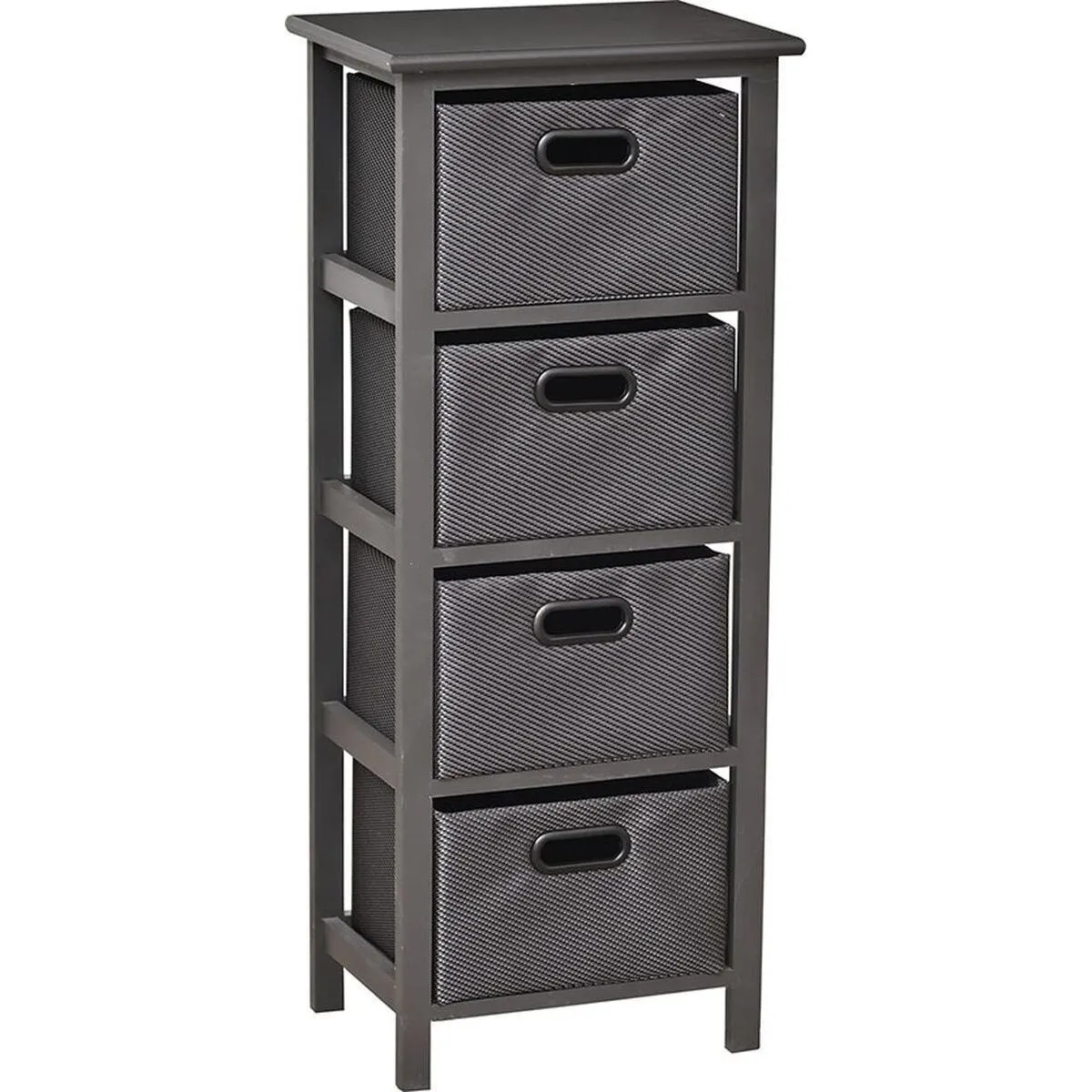 Mueble Sinfonier Cajonera MDF GM de 4 Cestas Poliester Negro 37 x 27.5