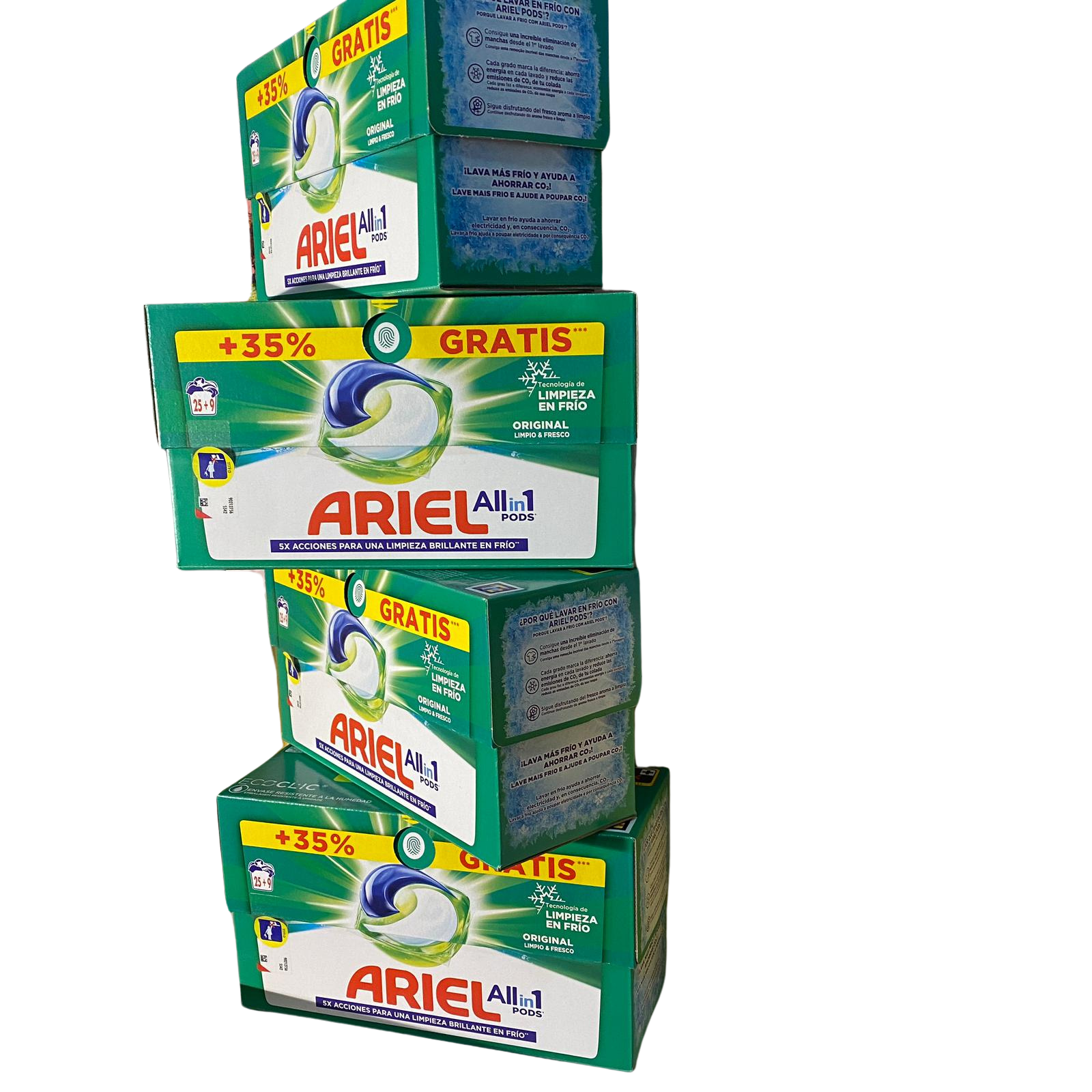 Ariel All-in-One Detergente Lavadora Liquido en Capsulas/Pastillas, 30  Lavados, Jabon Limpieza Profunda, Mas Frescor Sensaciones