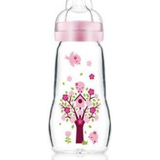 MAM Feel Good Biberon En Verre 260 Ml – Tétine SkinSoft 2 Mois Et +, Sans BPA, Résistant Chaleur
