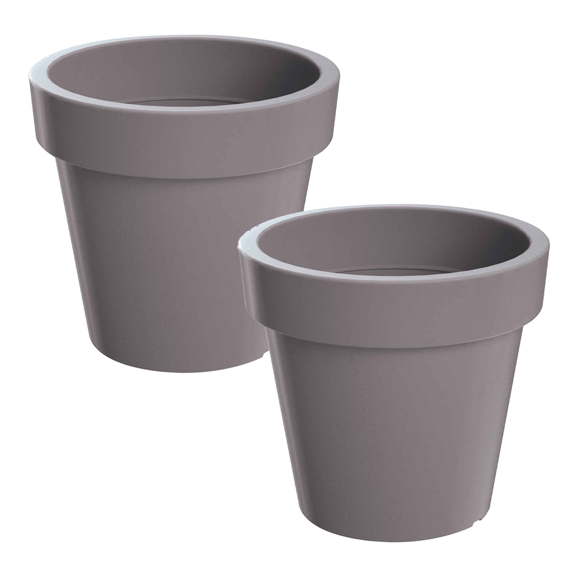 Vaso per piante con sottovaso serie Lofly bordato, altezza 12 cm, colore: antracite