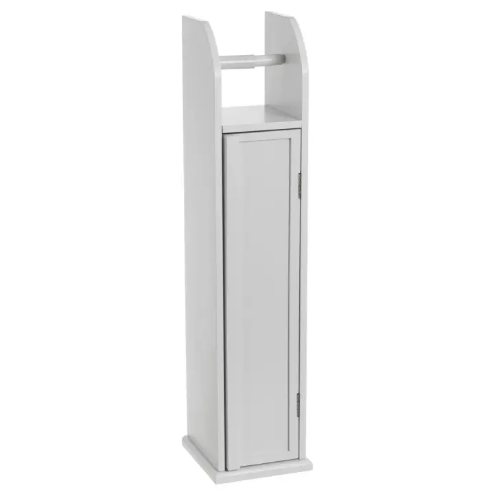 Percha de puerta con 4 colgadores blanca de metal y madera de 35x8x20 cm