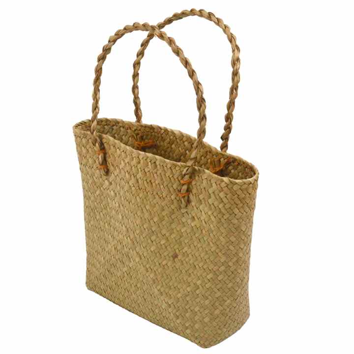 Bolso De Playa De Paja Para Mujer, Bandolera Hecha A Mano, De Ratán