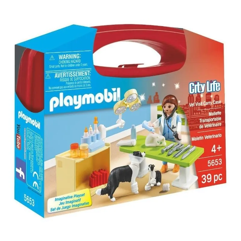 Hervir Bailarín cubo Playmobil 5653 Maletin Clinica Veterinaria De Playmobil - Regalo o Juguete  Oficial con Licencia Original | Miravia