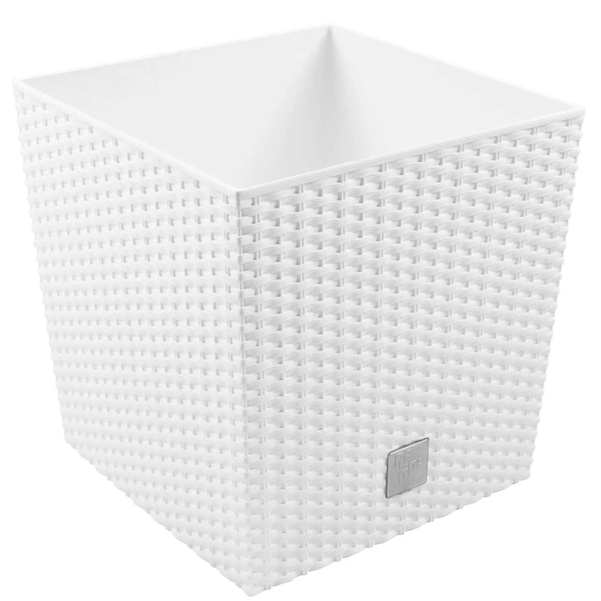 Maceta Inserto Macetero Aspecto Ratán RATO LOW DRTS400L Blanco