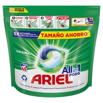 Ariel All-in-One Dertegente Lavadora Liquido en Capsulas/Pastillas, 108  Lavados (2x54), Jabon Limpieza Profunda