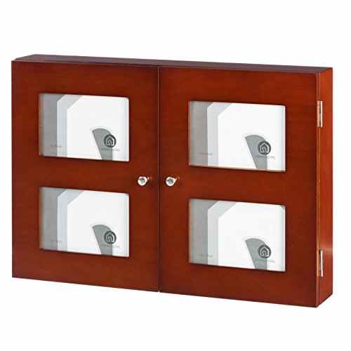 Porta Telecomandi DAMDAM GO In Ecopelle - Organizer Da Tavolo Con 5 Scomparti, Girevole, Marrone, 17x13,5x13 Cm