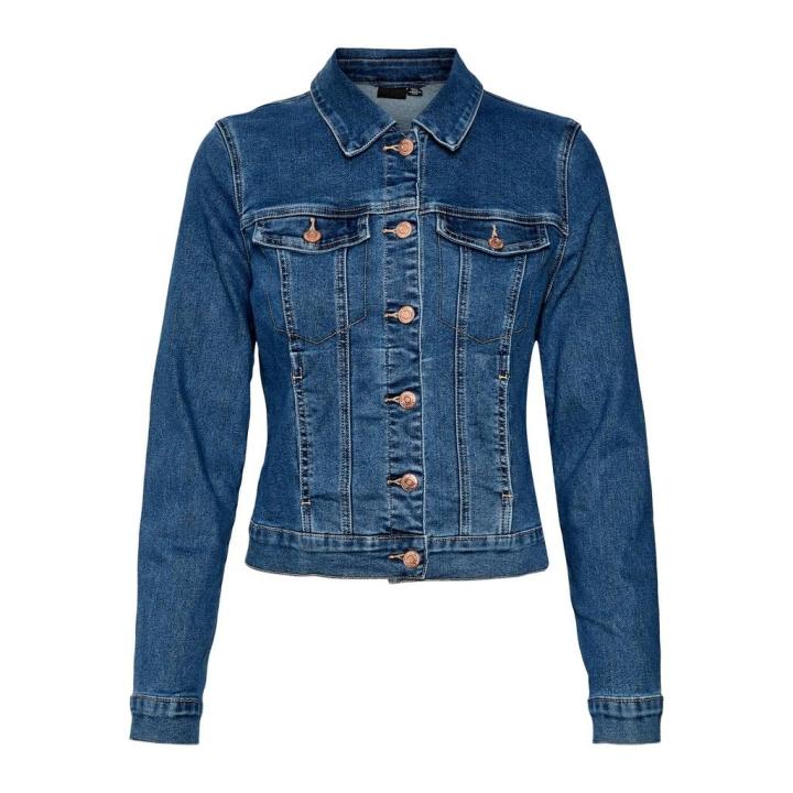 VERO MODA VMLUNA LS SLIM DNM JACKET MIX GA NOOS, Chaqueta De las mujeres, Medium Blue Denim, XL