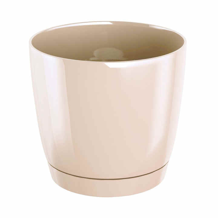 3x Maceta Redonda De Plastico Coubi Round P En Color Cafe Con Leche 28  Largo  X 28  Ancho  X 26 2 Altura Cm 85553318