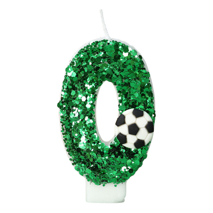 Velas De Cumpleaños De Fútbol Con Números Para Pastel Verde Número 2