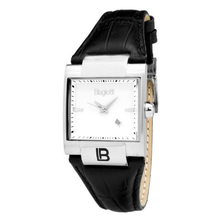 Orologio Uomo Laura Biagiotti LB0013M-02 – Quarzo, Cassa In Acciaio Argento, Cinturino In Pelle Nera