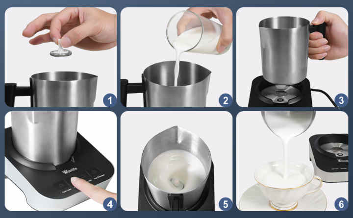 Batidora de leche de 400ML, máquina de espuma inoxidable, batidor de café y  capuchino, herramienta para batidora de cocina