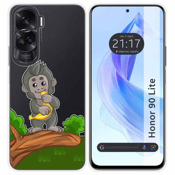 Funda Silicona Transparente para Huawei Honor 90 Lite 5G diseño Panda  Dibujos
