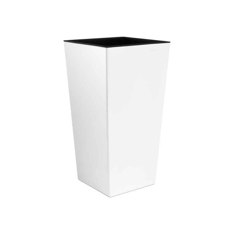 Urbi Vaso Alto Quadrato 4 Litri In Plastica – Colore Antracite, Dimensioni 14x14x26.5 Cm, Set 2-in-1 Con Vaso Interno Rimovibile